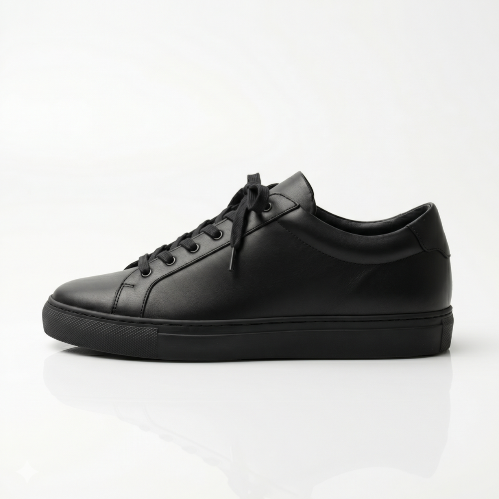Black Kingsley Leather Sneakers