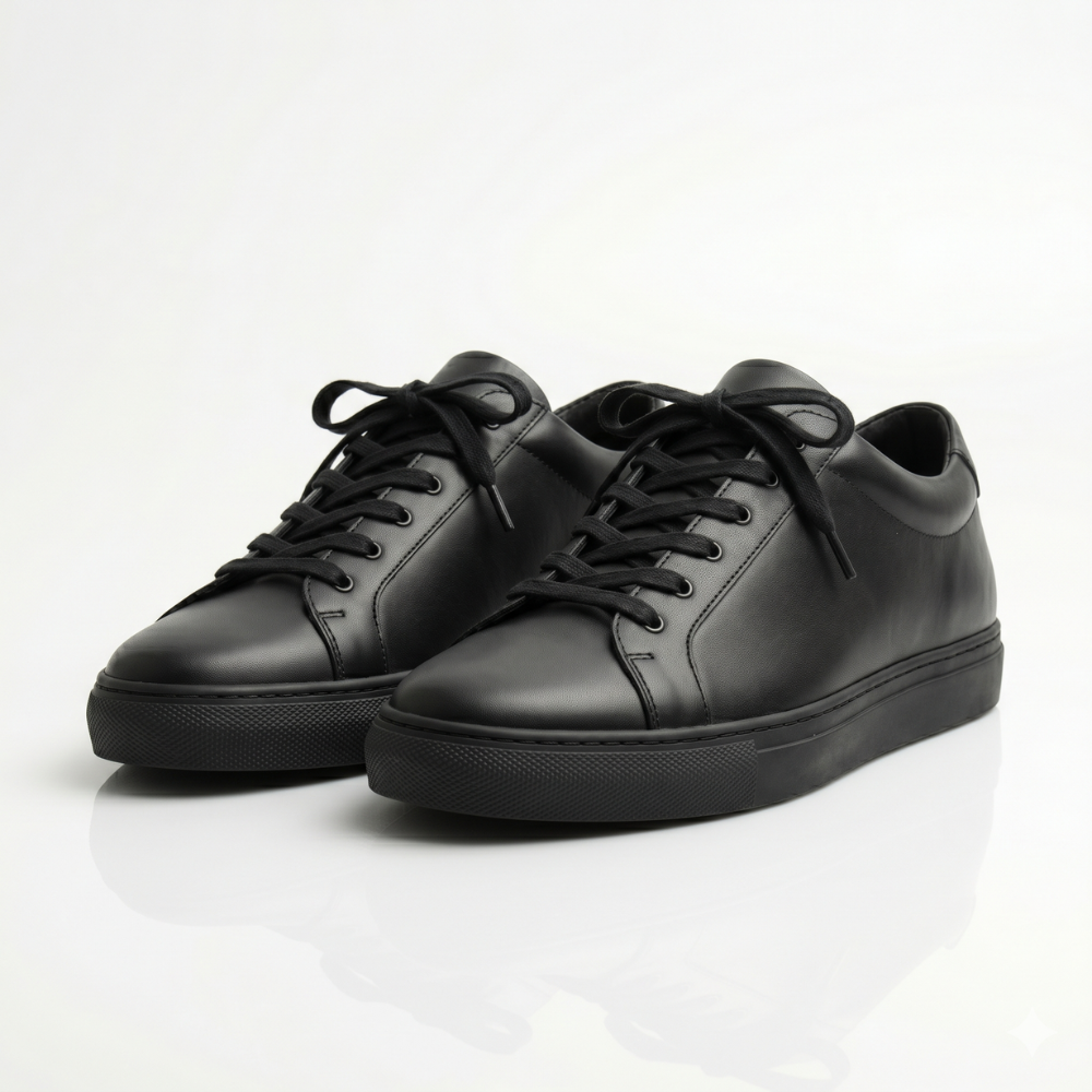 Black Kingsley Leather Sneakers