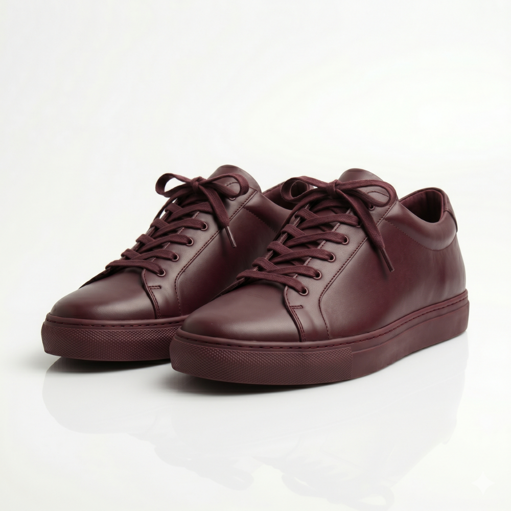 Burgundy Kingsley Leather Sneakers